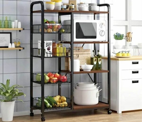 ÉTAGÈRE DE RANGEMENT 4 PANIER POUR CUISINE,  SALON ET BUREAU