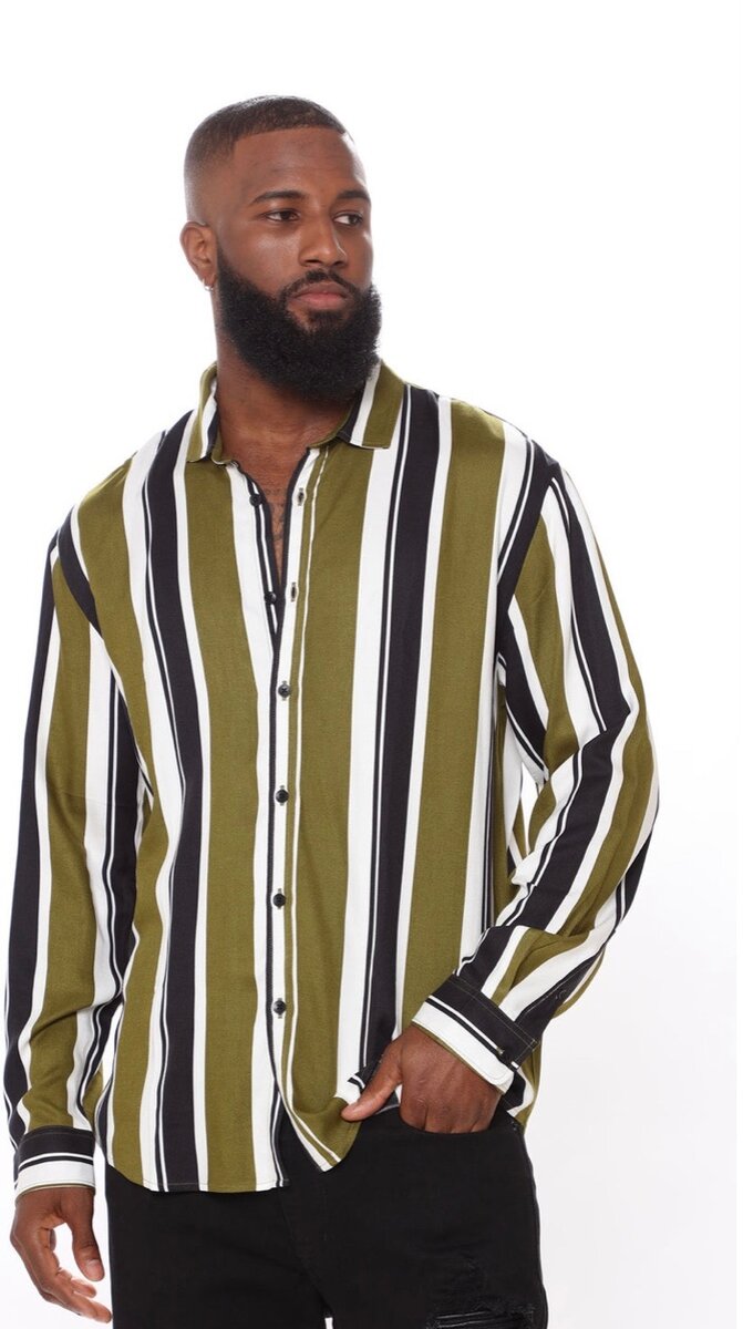 Fashionnova men Stripped Shirt