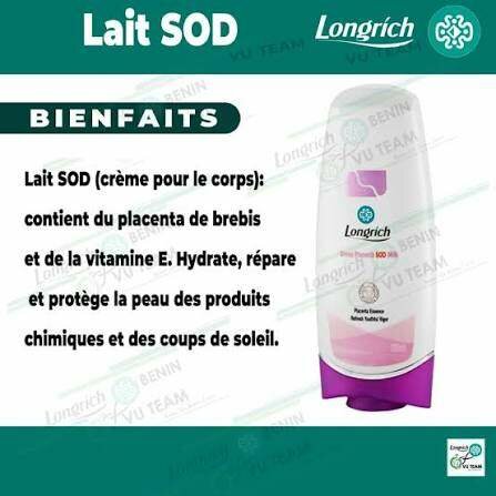 Lait SOD Hydratant Longrich