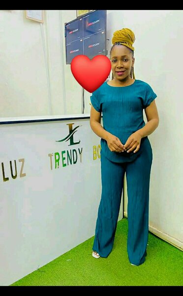 Suit trousers + blouse blue