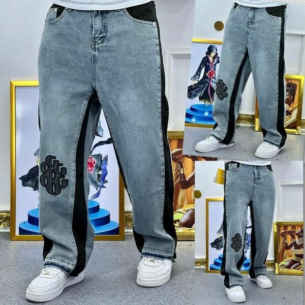 Jeans homme décontractés avec détails noirs