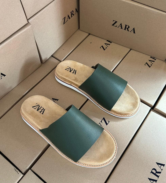 Claquettes beige vert