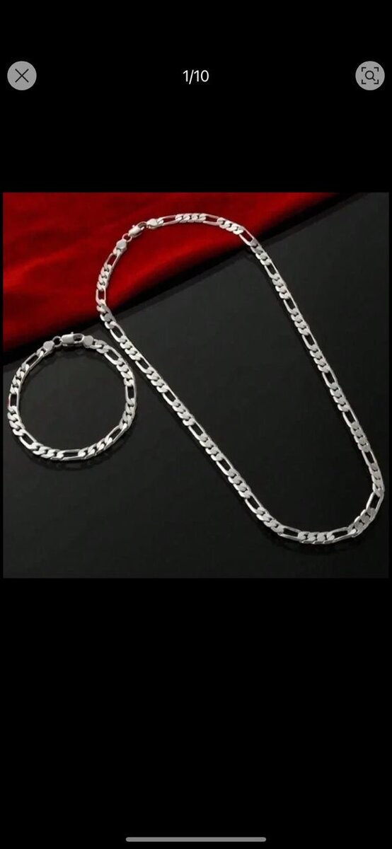 Parure chaîne et bracelet en argent