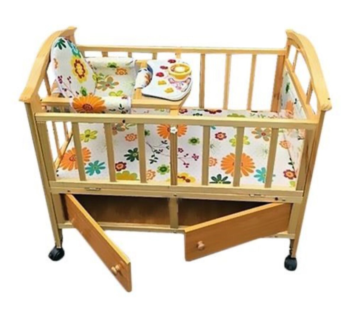 Lit bébé en bois avec rangement