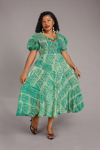 Robe adire chic imprimée