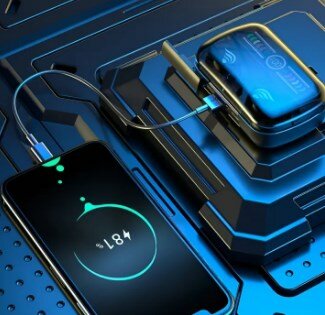 M27 TWS Wireless Bluetooth Earphones V5.1 - Waterproof Earbuds with LED Display, Microphone, and 2000mAh Power