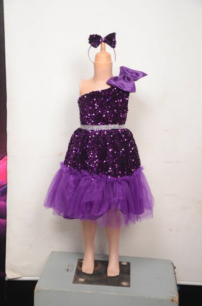 Robe Fille Pailletée Violette