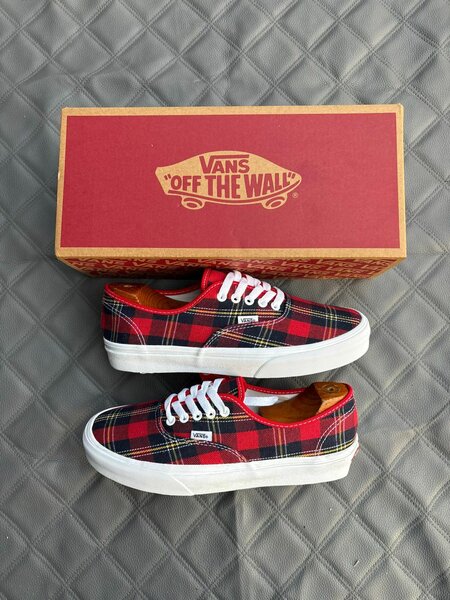 Vans Baskets Tartan Rouge