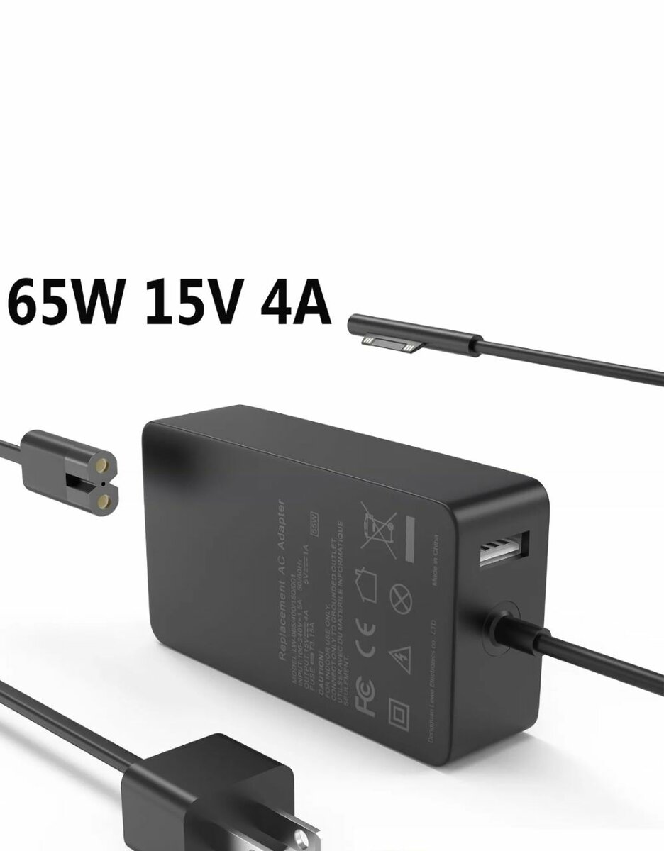 CHARGEUR MICROSOFT SURFACE 65W 15V-4A POUR SURFACE PRO X 6 7