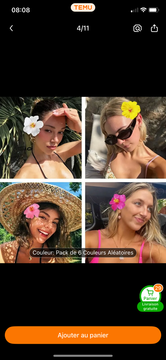 Fleurs Déco Cheveux Exotiques