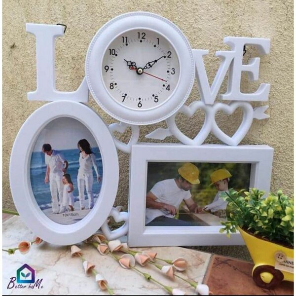 Cadre avec horloge LOVE pour photos