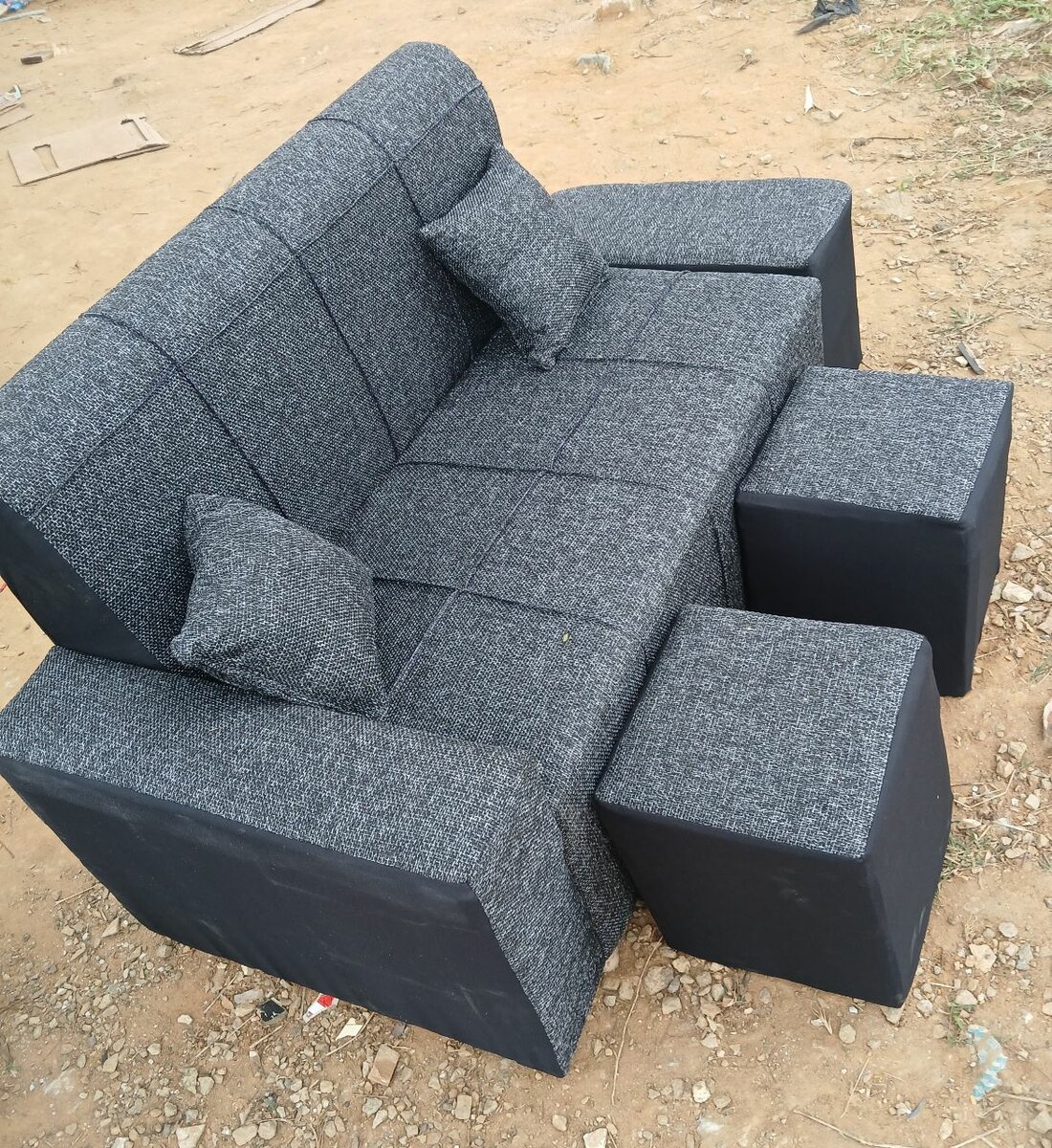 Canapé 2place 2pouf