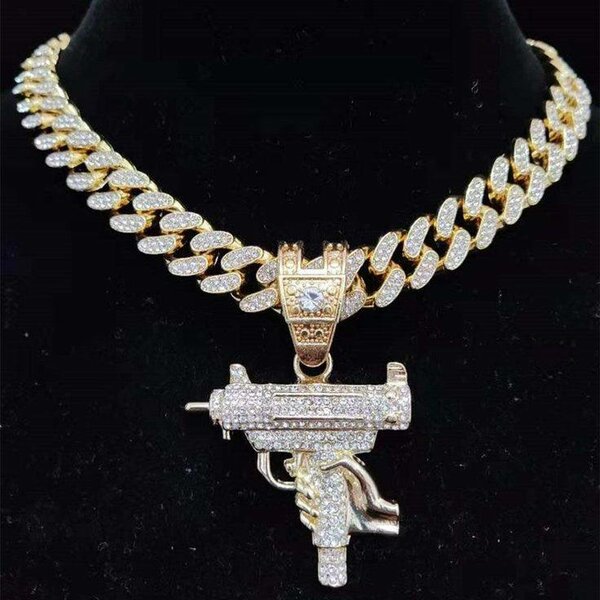 Collier Bling Bling Pistolet