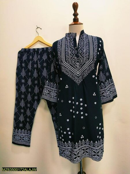 2pc stitched Lawn printed