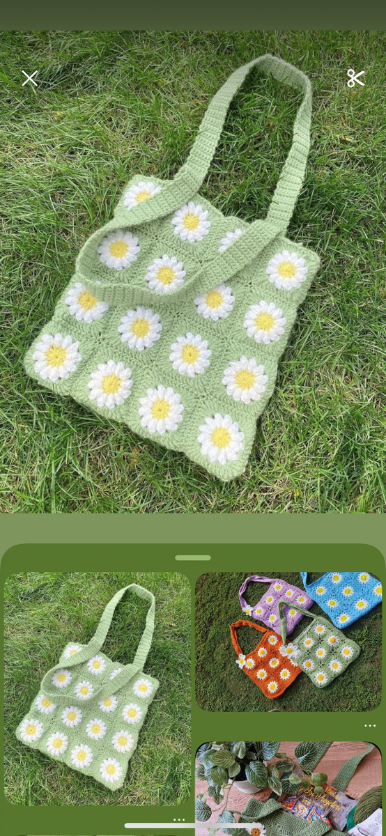 Sac en crochet motif cœur