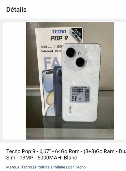 Tecno Pop 9 Smartphone