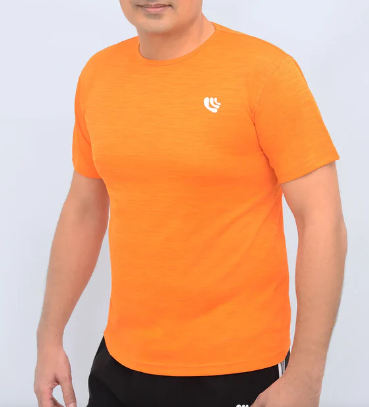 orange Textured 4D Stretch top