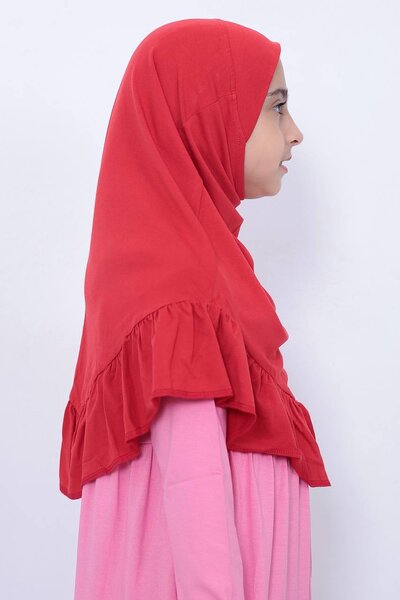 Hijab enfant rouge élégant