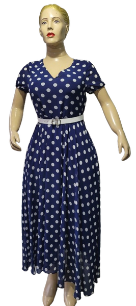 Robe Longue Vintage Pois Femme