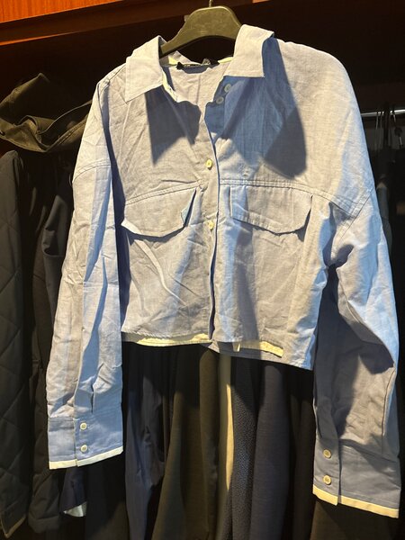 Women's Cropped Button-Up Shirt