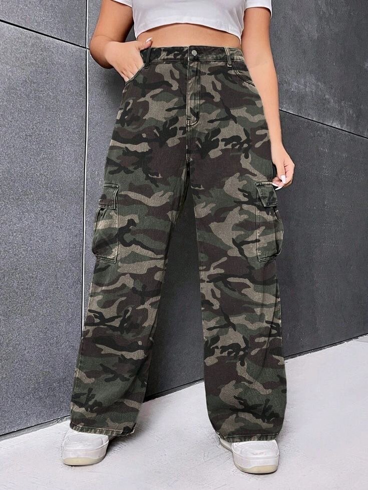 Camouflage Wide Leg Jean