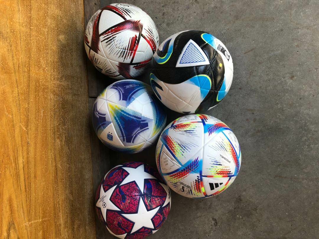 soccer balls....goalkeeper gloves.....soccer boots