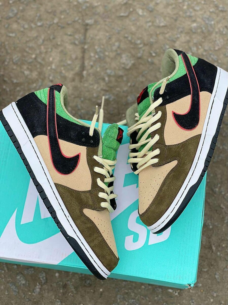 Sneakers en daim multicolore