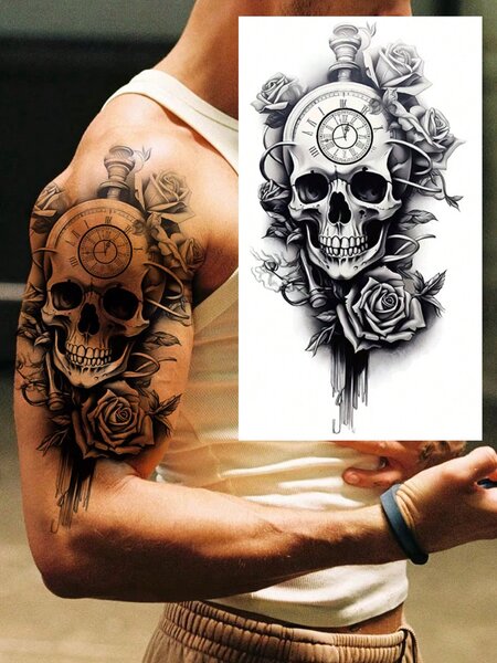 Tatouage temporaire crâne