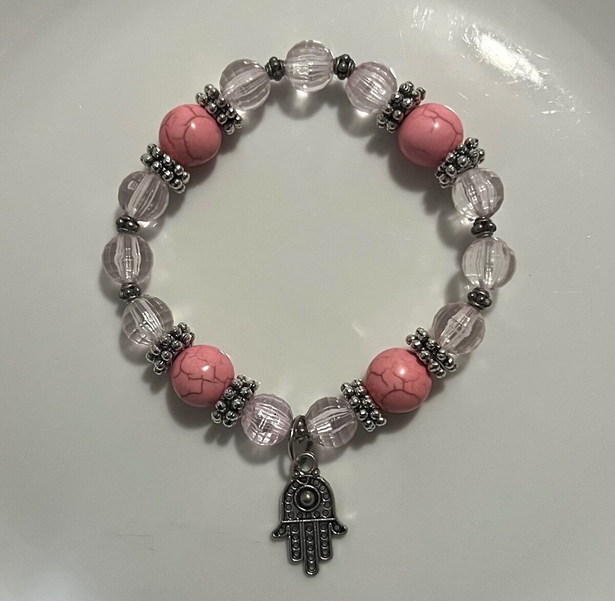 Pink Hamsa Hand bracelet