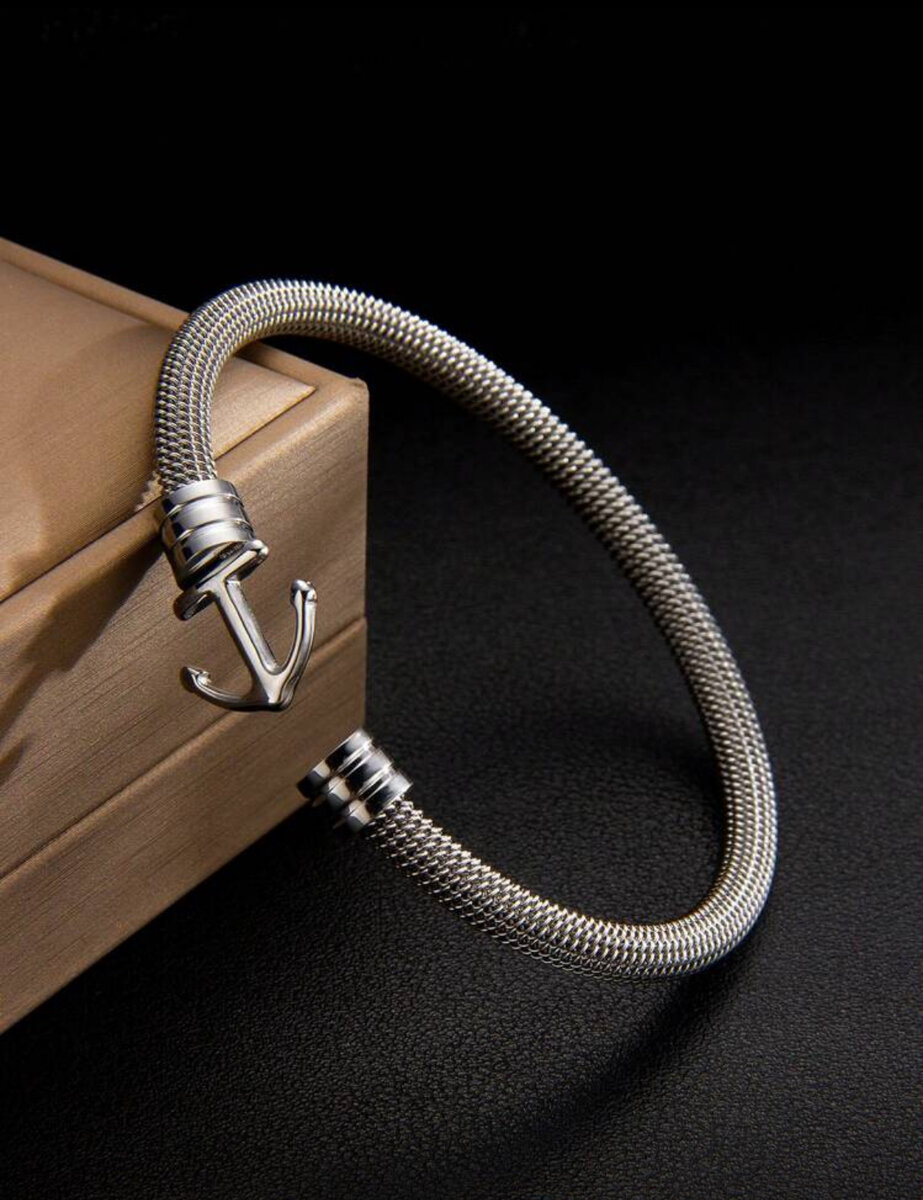 Bracelet ancre acier élégant