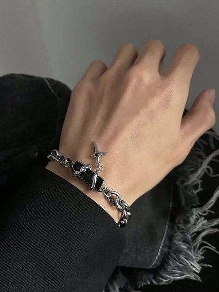 Bracelet chaîne étoile homme