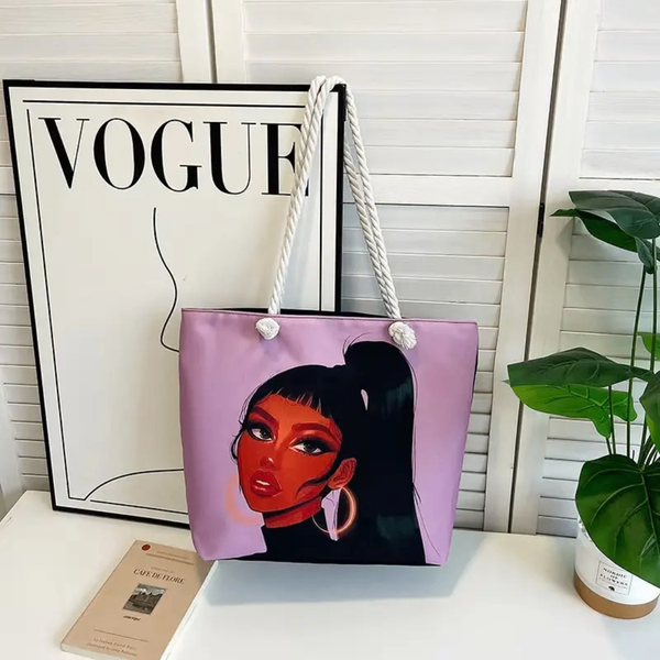 Sac cabas femme illustré