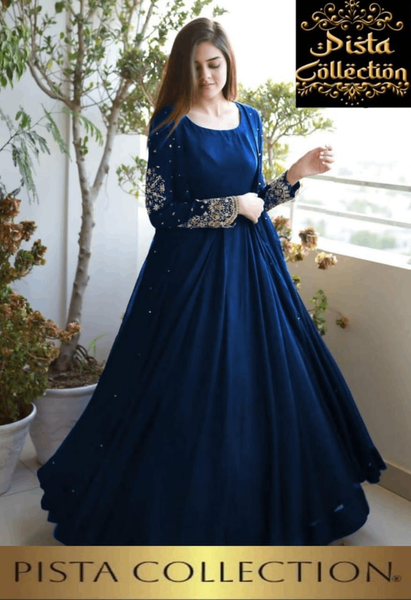 Elegant Embroidered Maxi Suit -3pcs Shamoz Silk Set