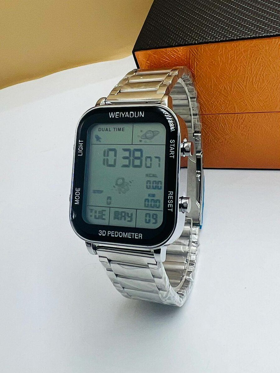 Montre numérique en acier inoxydable