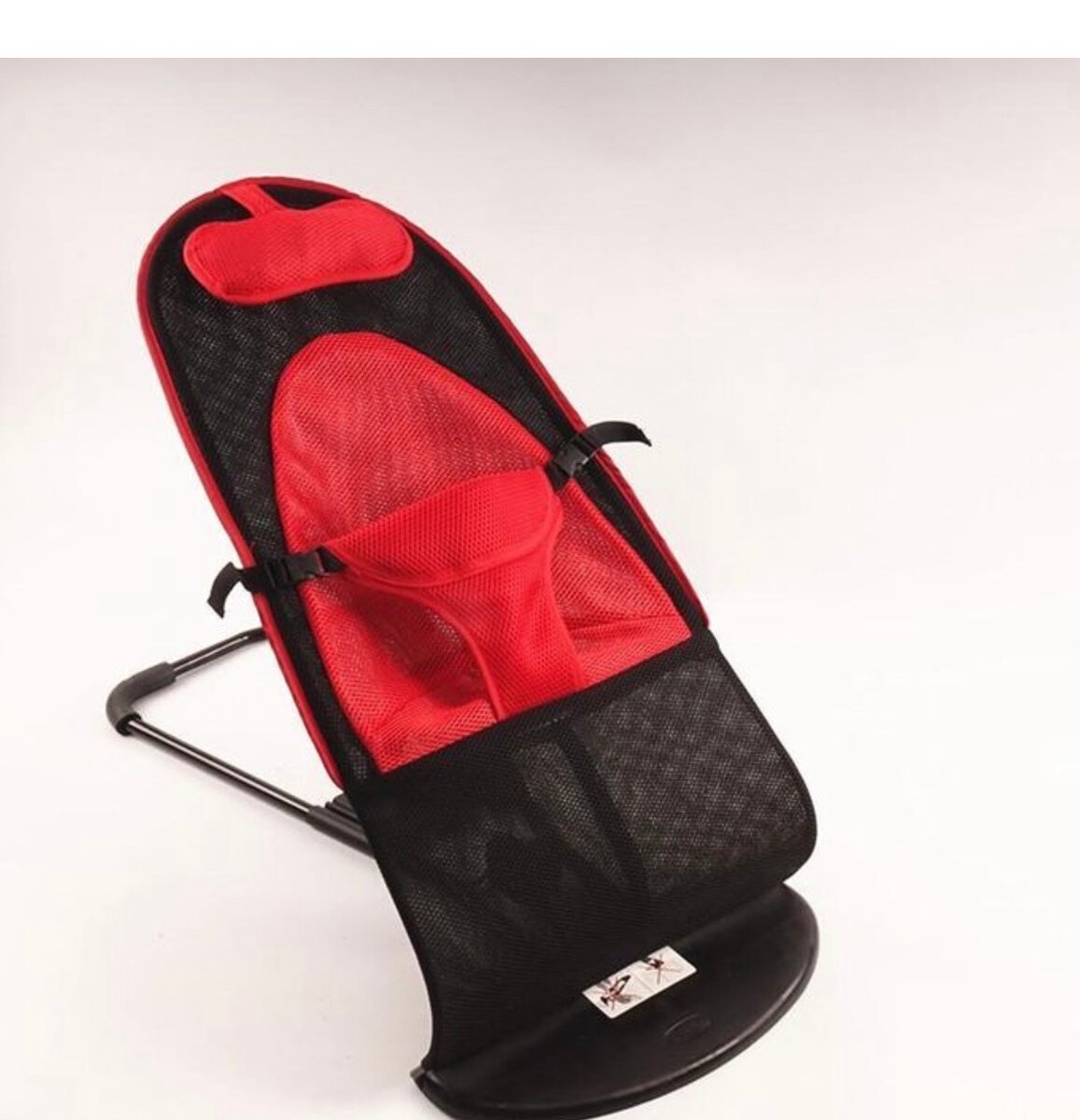 Transat bébé portable et pliable - Noir/Rouge