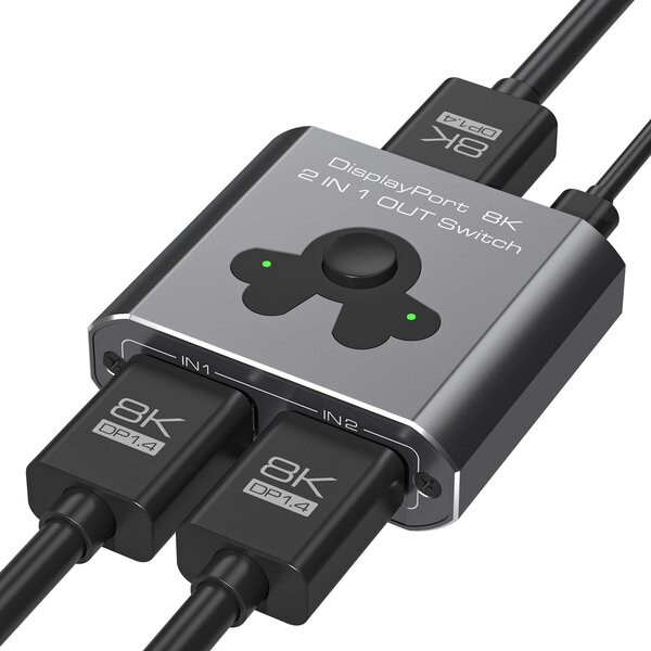 Commutateur DisplayPort 8K 2-en-1
