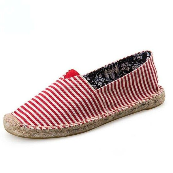 Espadrilles rayées rouge