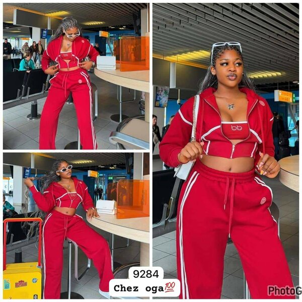 Ensemble survêtement rouge femme