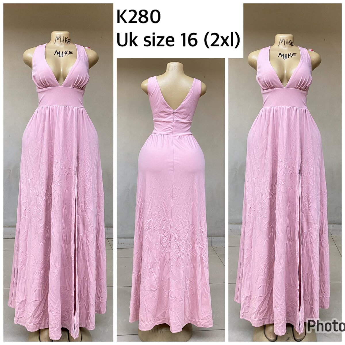 pink floor length dress