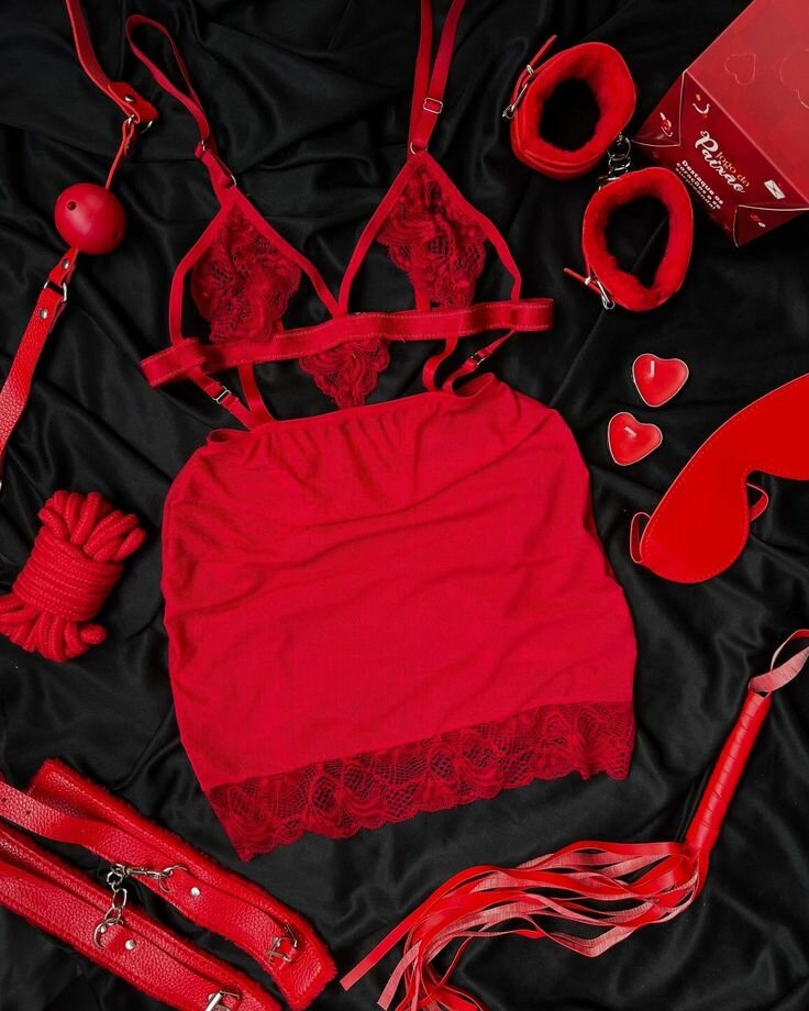 Ensemble lingerie rouge sexy