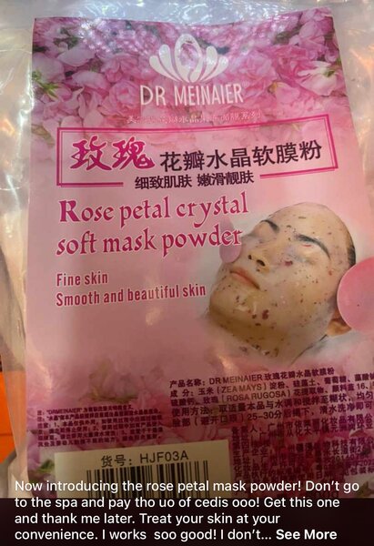 Face mask powder in green tea plant, chamomile,rose petals