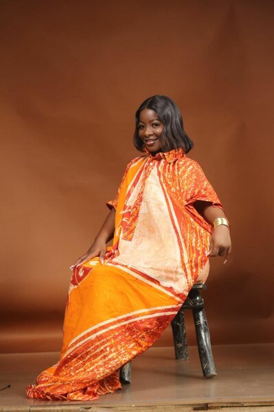 Robe Caftan Orange Éthnique