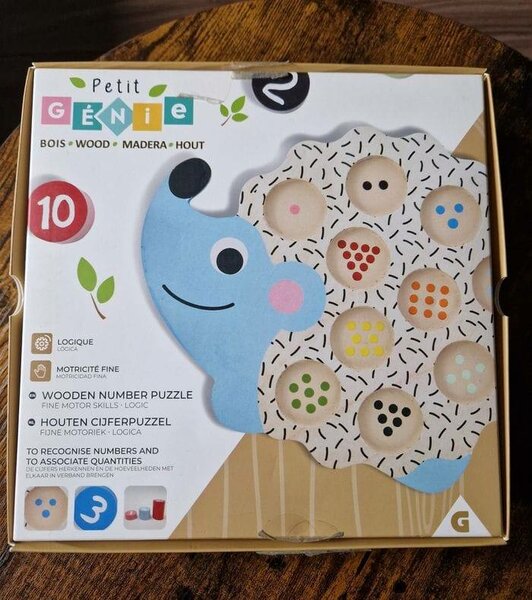 Puzzle éducatif hérisson bois