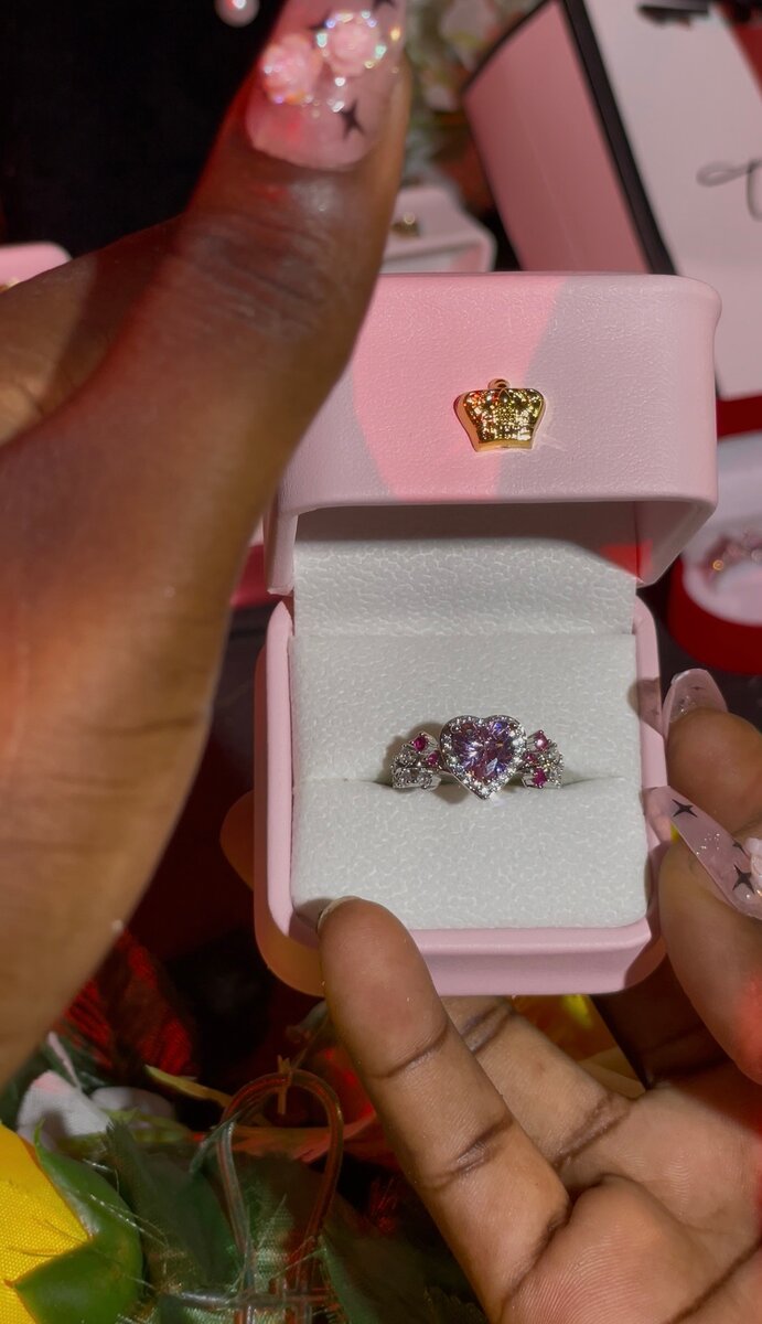 Bague de fiançailles cœur en argent