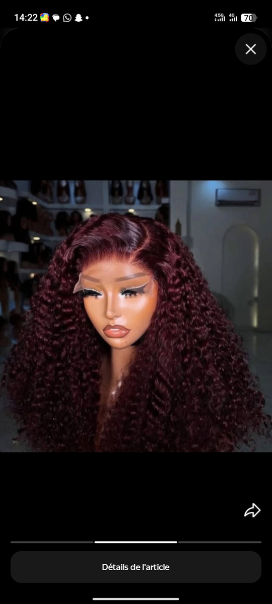 Perruque Bouclée en Dentelle