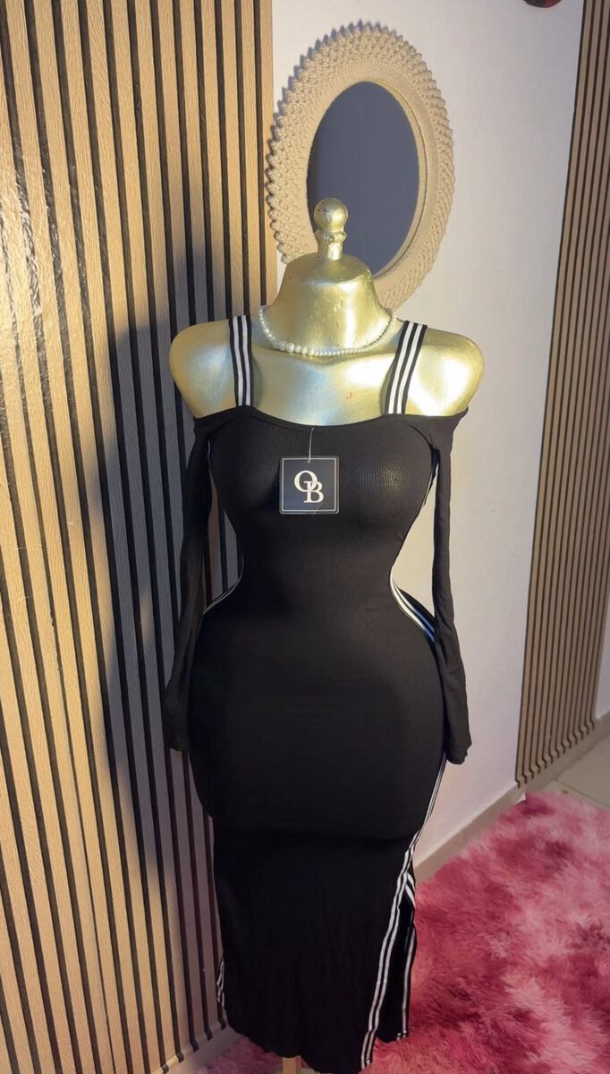 Robe noir élégante coton