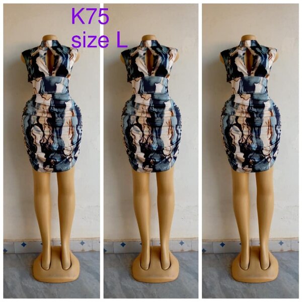 Multicolor dress, tight-fitting, size L