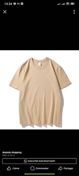 T-shirt unisexe kaki élégant