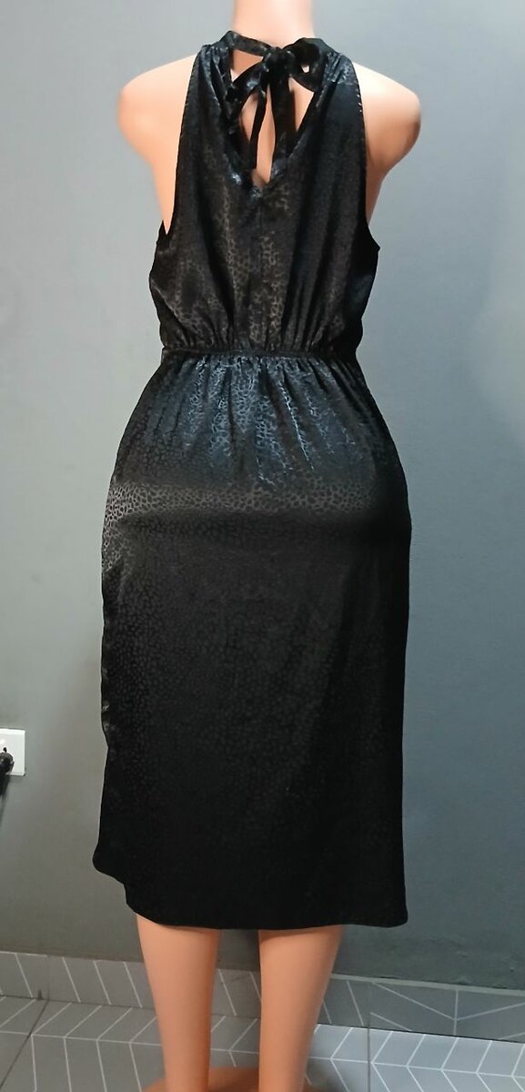 black satin dress