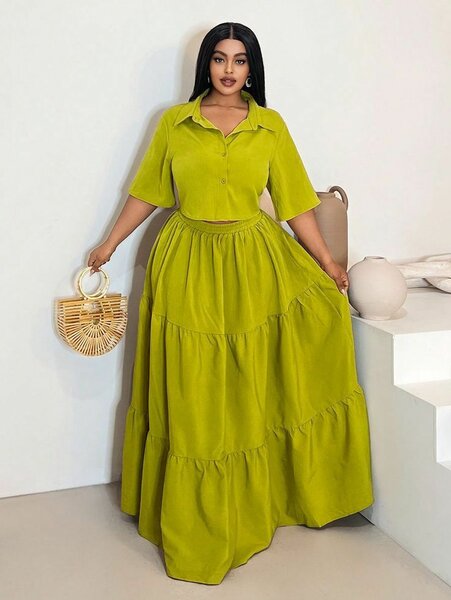 Robe longue chic verte